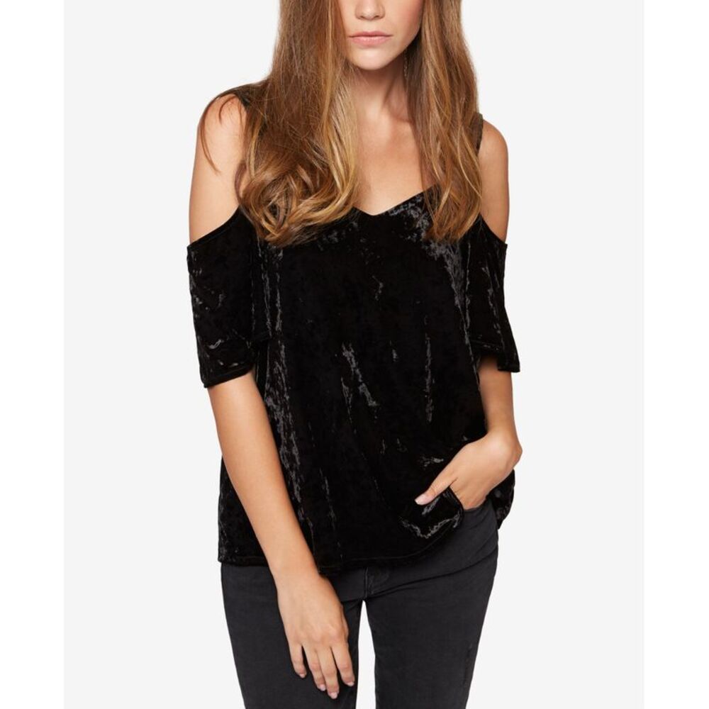 Sanctuary Velvet Cold Shoulder Top